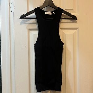 Sandro Black Ribbed Tank Top